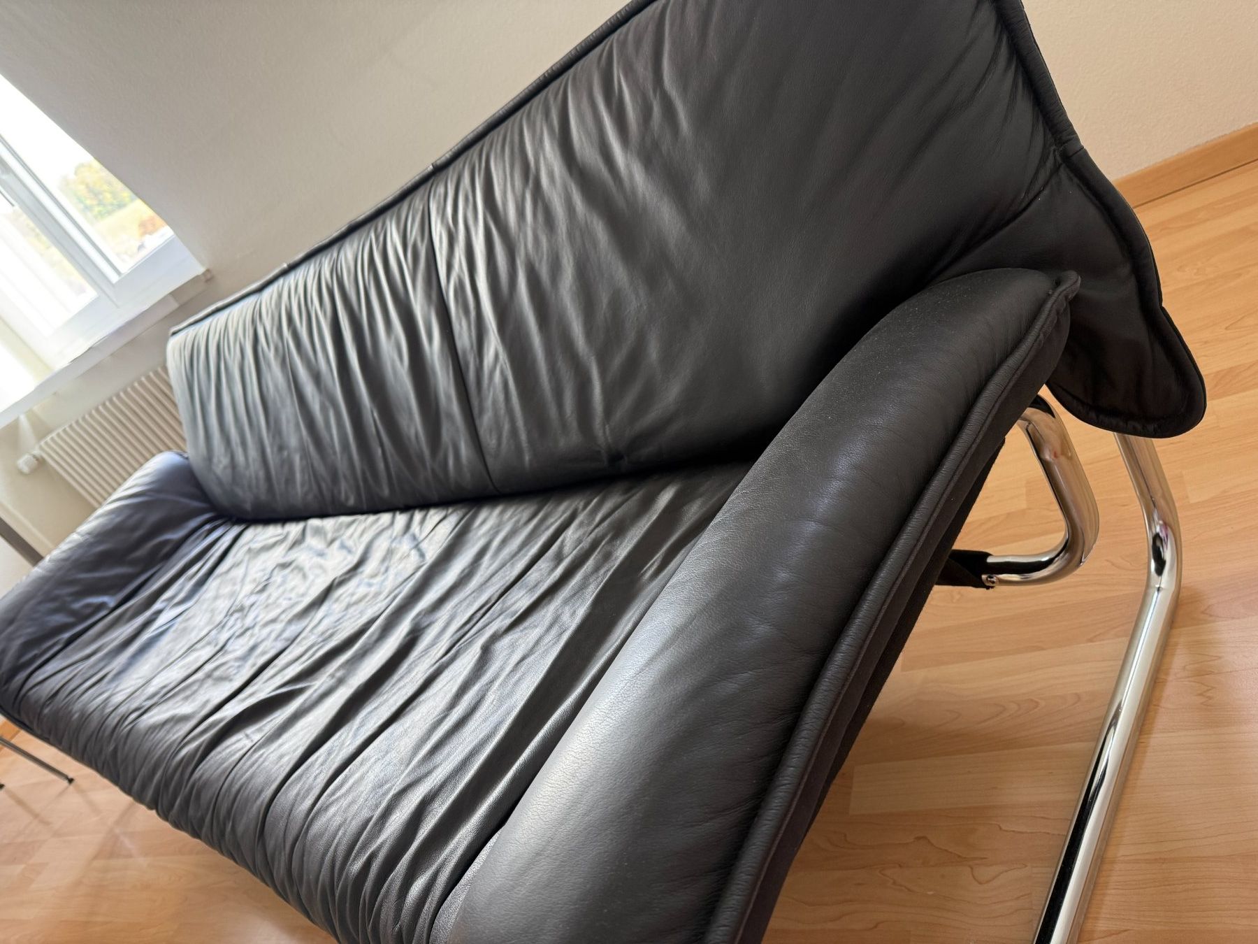 Interio Divani: schwarze Ledercouch / schwarzes Ledersofa – Usato da Zürich venduto da Djdaniel 4