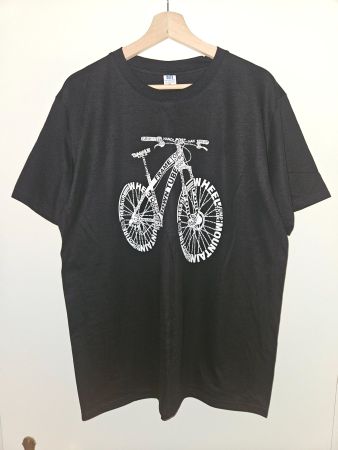 T-Shirt Fahrrad-Design Gr. XL schwarz Baumwolle