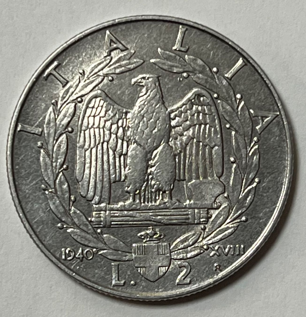 Tutti le monete: 2 Lire - Victor Emmanuel III - 1940 – Usato da Dietikon venduto da Numis8953 1