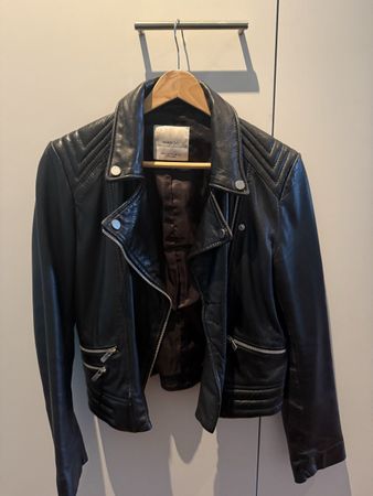 1 Mango Lederjacke schwarz Grösse S Zustand gut