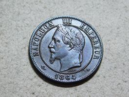 10 Centimes 1864, Frankreich, Mz. "BB", Bronze, fast stgl.