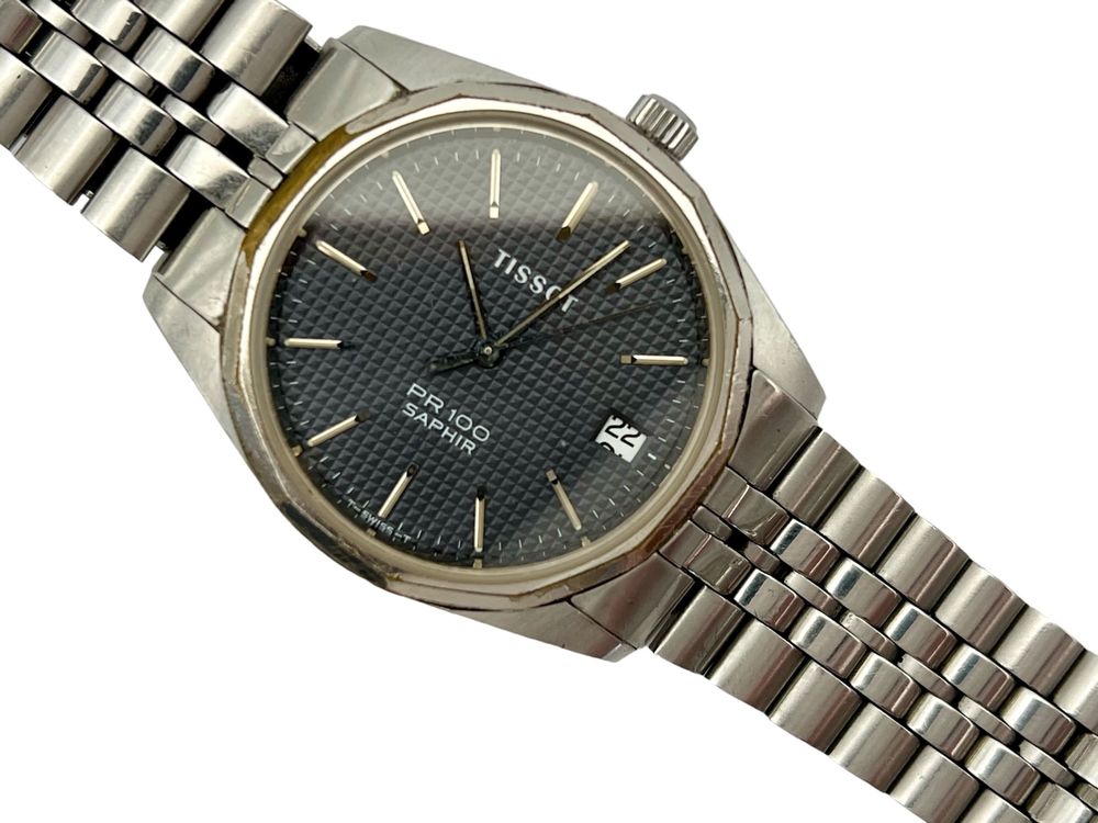 Montre Tissot PR 100 Saphir Cadran Blanc - Vintage Des Années 90 - Quartz Suisse Pour Femme