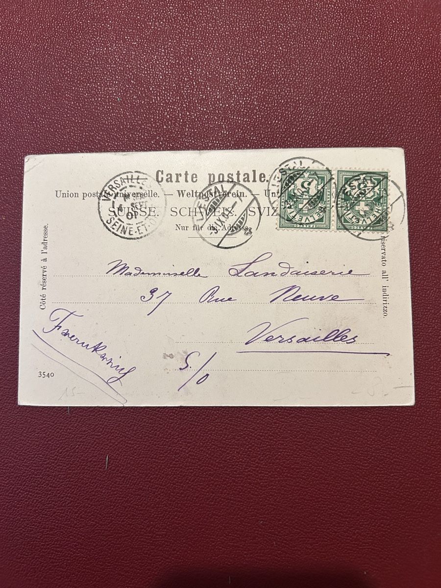 Ansichtskarten: Gruss aus Muttenz, Kirche 1901 – Gebraucht aus Breganzona von Milesbo 1