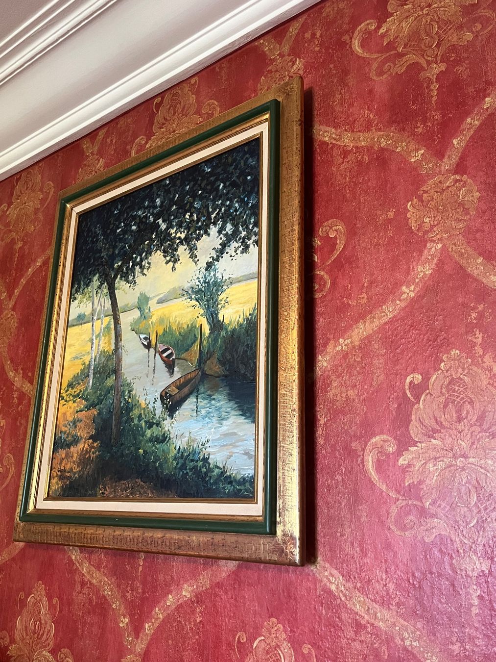 Gemälde: Tableau Paysage Rivière Bateaux GINA KARVAN – Gebraucht aus GENEVE von hehakasapa 7