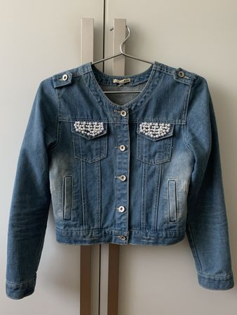 Cherry Koko Jeansjacke, Gr. M, Perlen, Top Zustand!