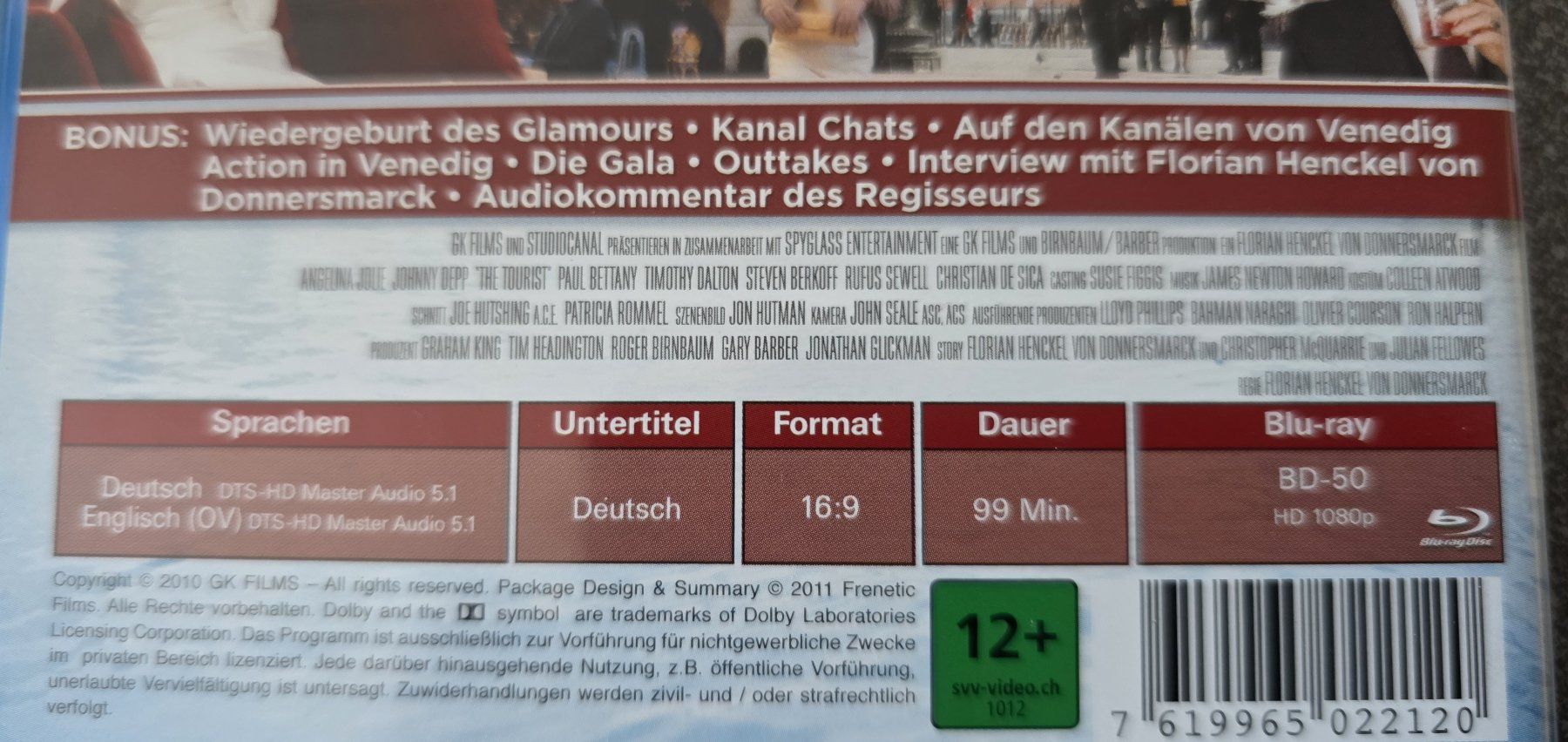 Tutti i DVDs: Blu Ray - The Tourist - Johnny Deep – Nuovo e nell'imballaggio originale da Oetwil am See venduto da fineli2 1