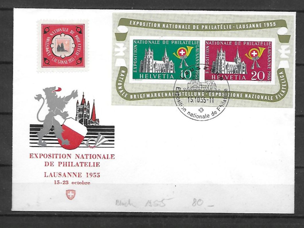 Tutti i francobolli: Block 1955 auf Brief Kat: CHF 80.- – Usato da Basel venduto da Ilp