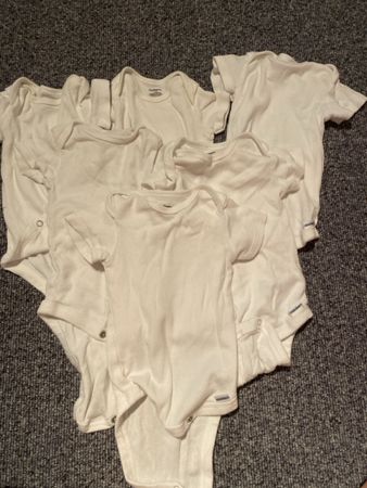 6 xGerber weiss Baby Body 0-3 Monaten