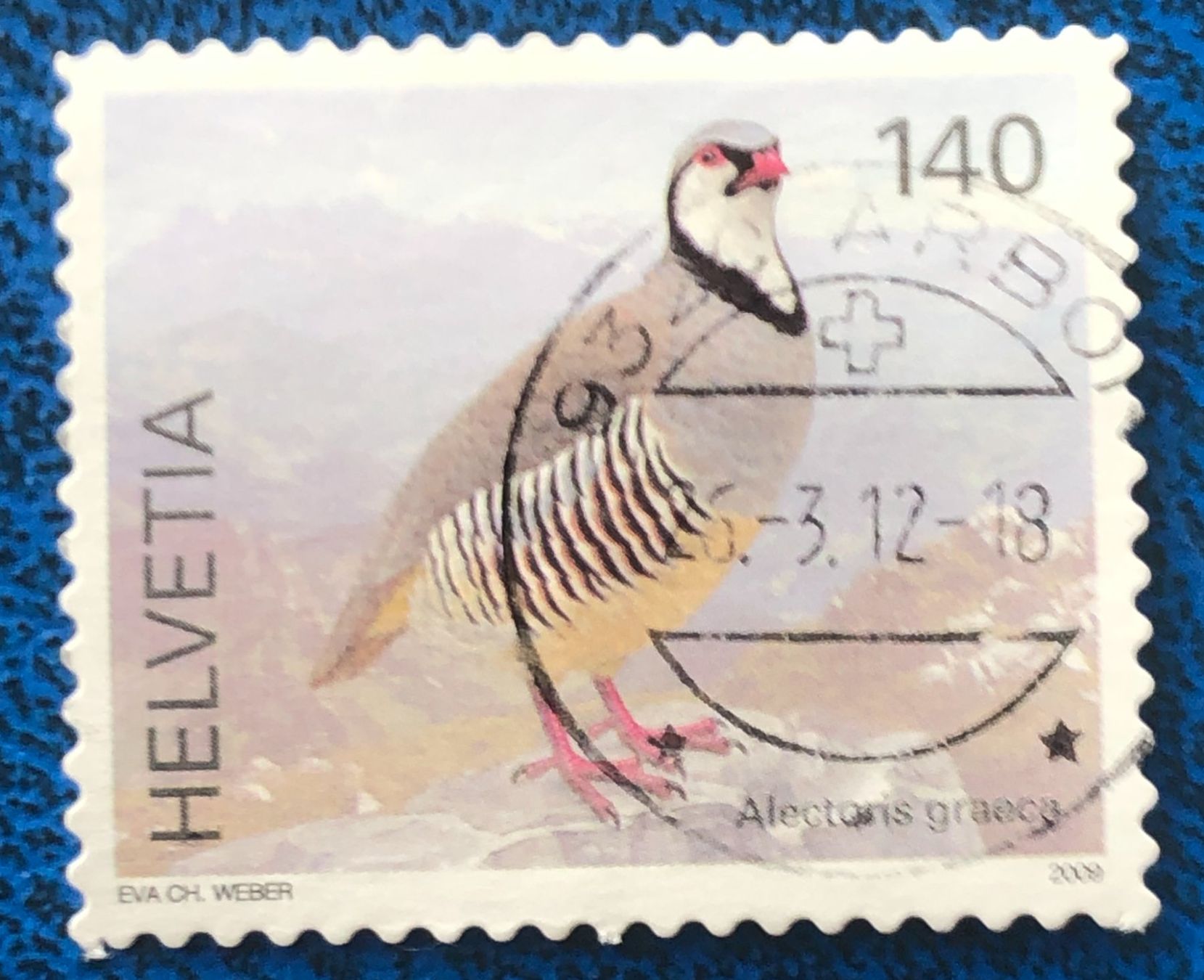 Tutti i francobolli: Nr. 1306 STEINHUHN GESTEMPELT  2009  ARBON – Usato da Aarau venduto da Billa007