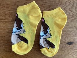 Gelbe Disney Söckli, Grösse 5-8 Jahre, Chip und Chap Motive