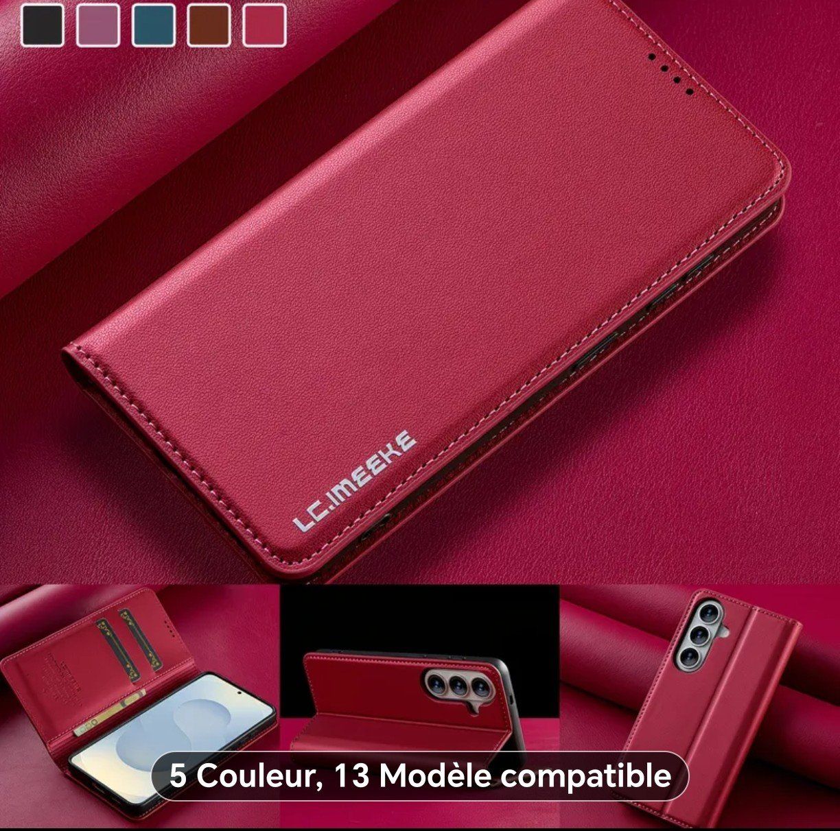 Samsung Cover & Protezioni schermo: SAMSUNG A57 flipcover  rouge – Nuovo e nell'imballaggio originale da Porsel venduto da Tip-top-vente