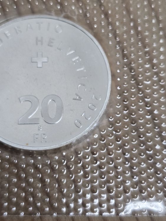 Roger Federer 20 Fr Silbermuenze 2020 Top Zustand (Neu und