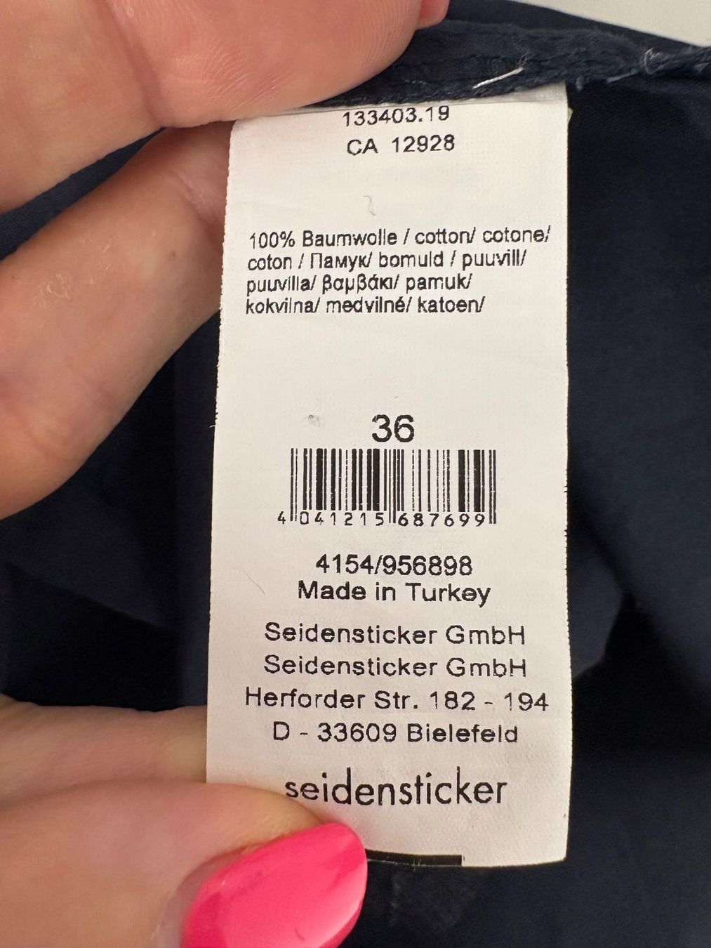 Camicette: Seidensticker Bluse dunkelblau Gr. 36 Baumwolle – Nuovo (secondo la descrizione) da Regensdorf venduto da secondchancefashion 6