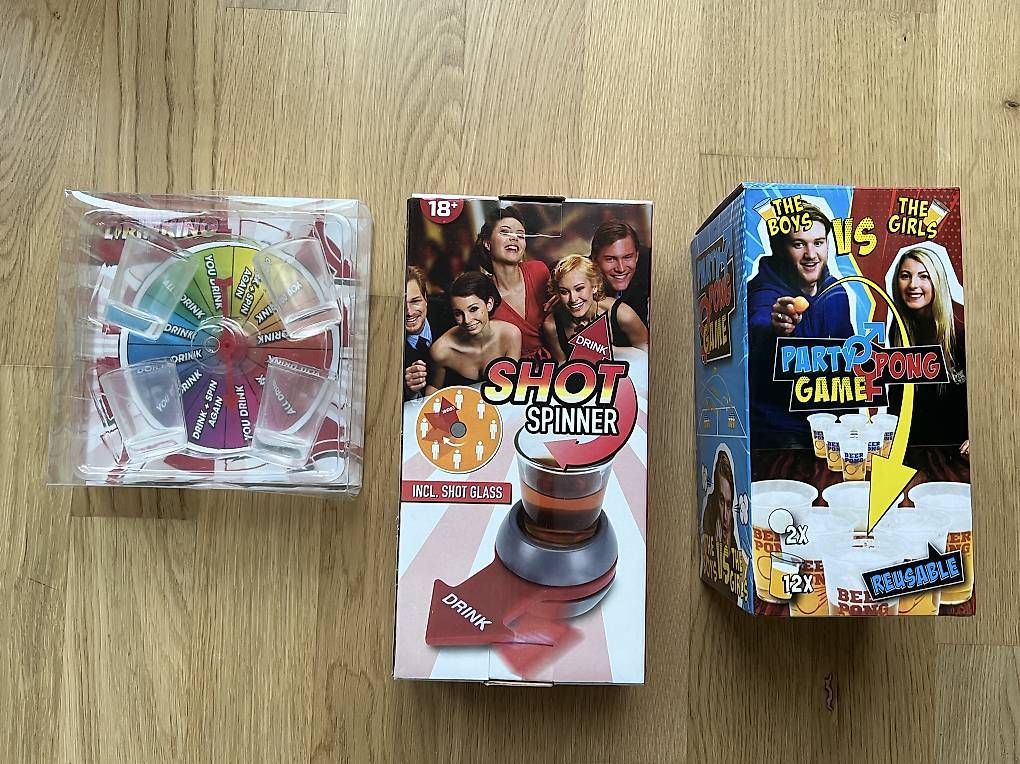 Giochi: Lustige Trinkspiele im Set x3 – Nuovo e nell'imballaggio originale da Dübendorf venduto da mnc_5djq