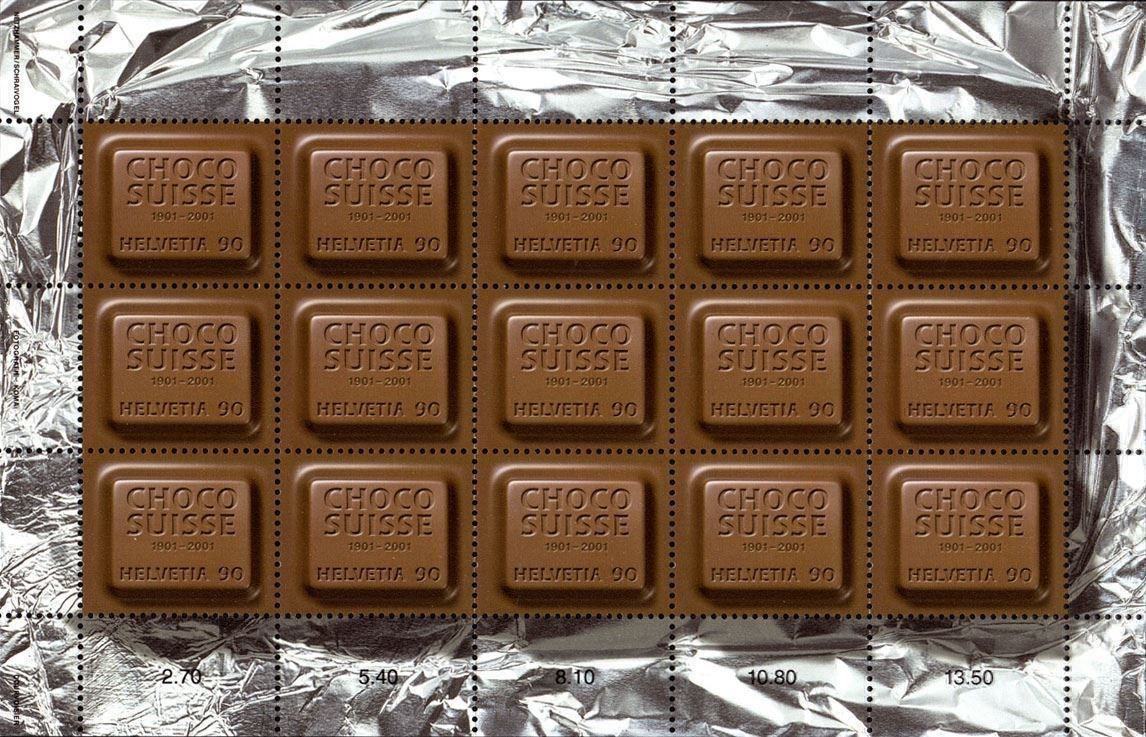 Tutti i francobolli: Bogen Choco Suisse - Schokolade** 2001 – Nuovo (secondo la descrizione) da Dottikon venduto da haeusibuh5
