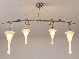 Exklusive 4-flammige Design-Pendelleuchte – Glas & Metall