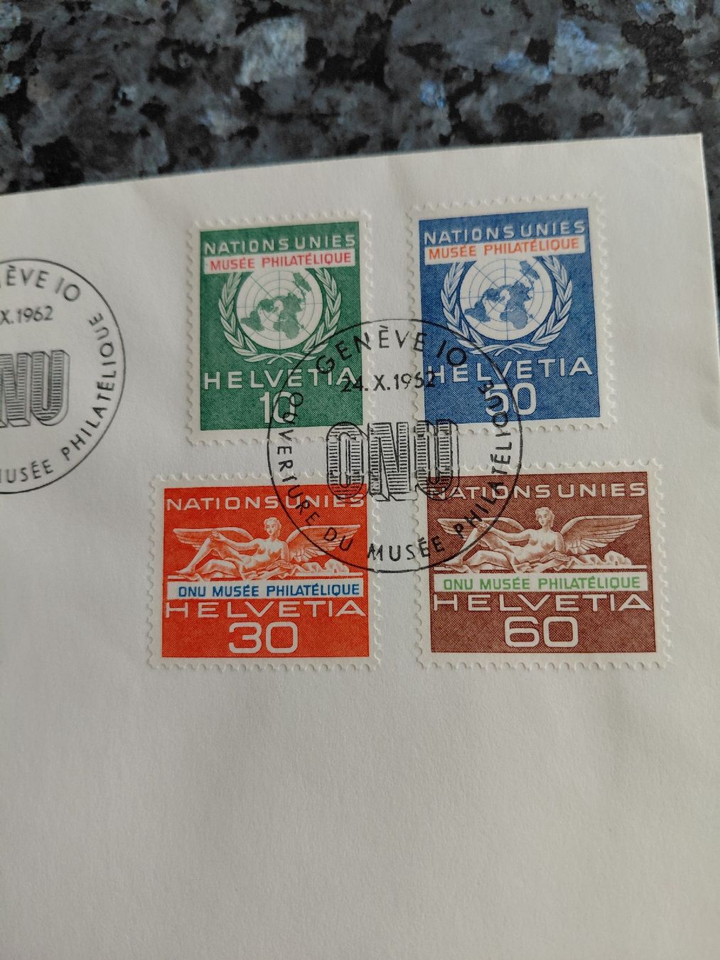 Tutti i francobolli: Billet de poste ONU Musée Philatélique Genève 1962 – Usato da Bonaduz venduto da topolino052 2