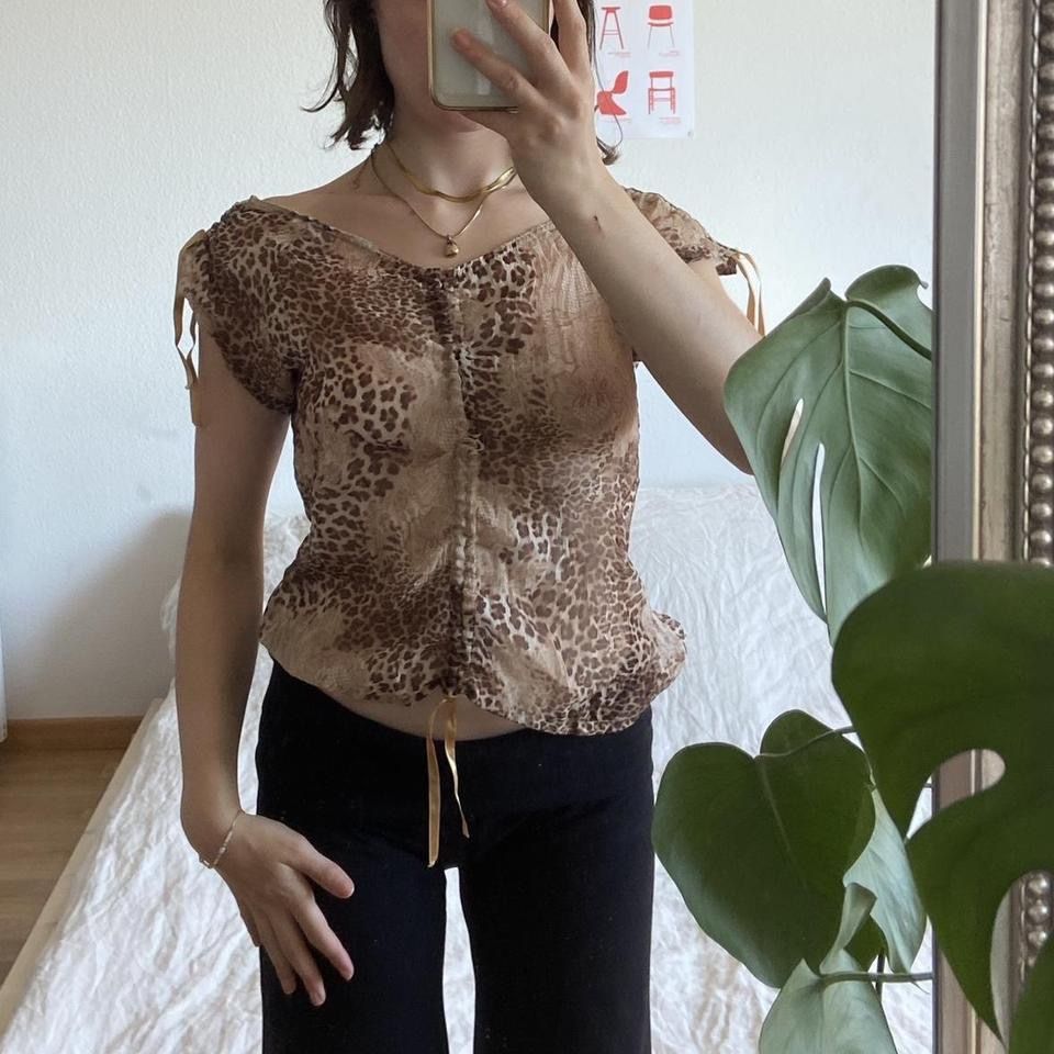 Camicette: Vintage leo mesh print blouse – Usato da Spiegel b. Bern venduto da pre1ovedthreads