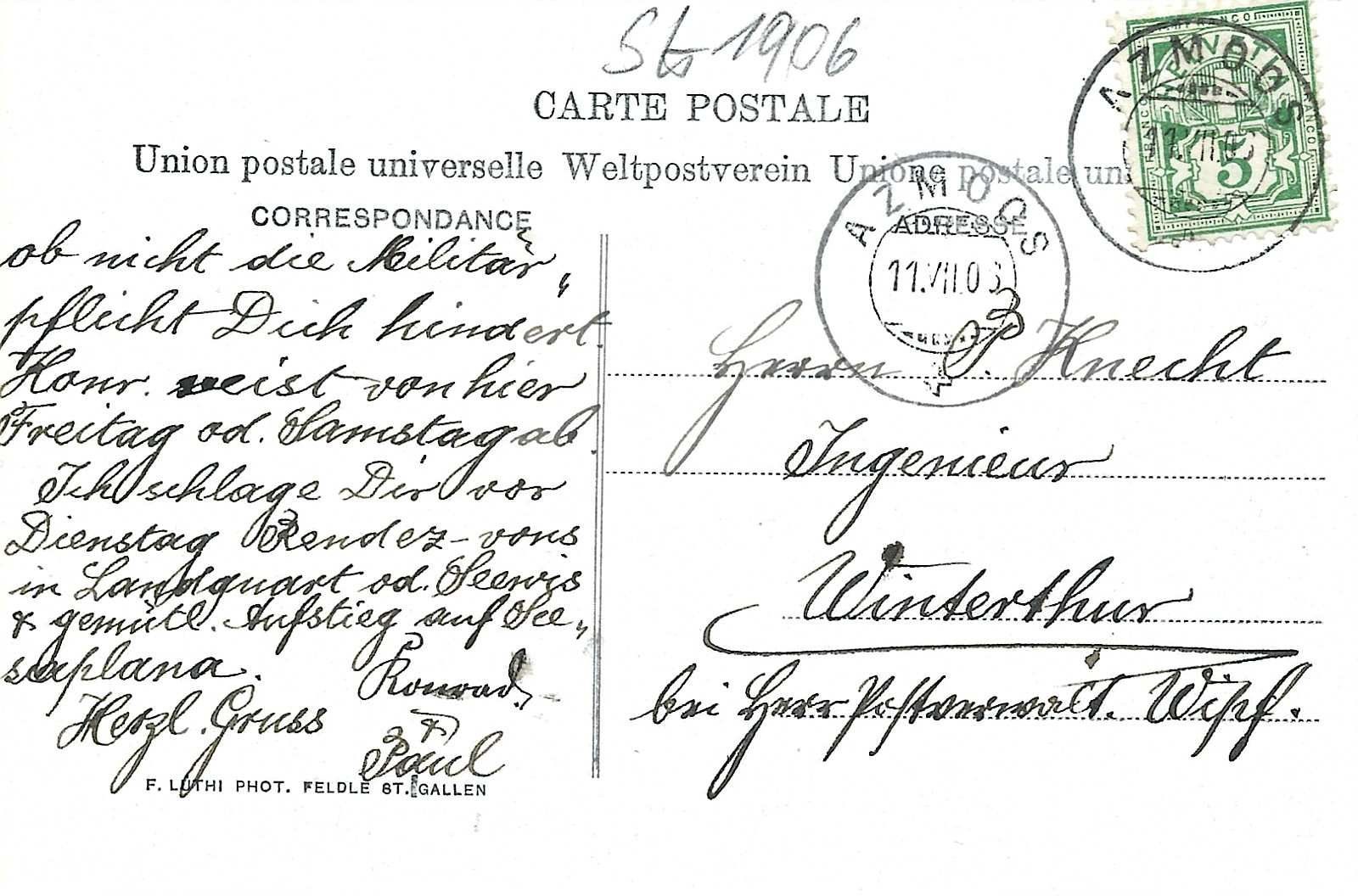 Palfries Berggasthaus mit Alvier Azmoos SG 1906 sehr gut erh (Neu ...