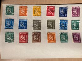 Finnland 1930 Lot 1 alte Briefmarken Wappenlöwe gestempelt