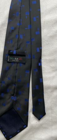 Elegante Herren Krawatte von Roberto Batello, Schwarz/Blau