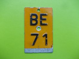 Velonummer / Mofanummer / Töfflinummer BE 71