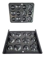 Mini-Muffinblech, 12 Backformen, schwarz