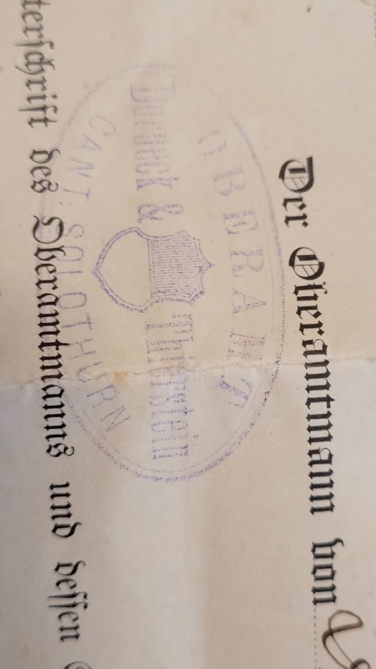 Dokumente: Heimat Schein Hochwald 1887 – Gebraucht aus nunningen von  4
