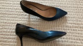 GUESS Schuhe mit Absatz, blau schwarz mit Metallic Effect
