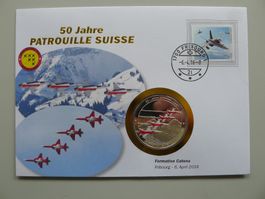 2016 Numisbrief Formation Catena 50 Jahre Patrouille Suisse