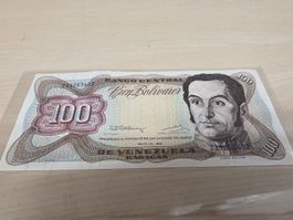 100 Cien Bolivares Venezuela 1992 Banknote guter Zustand