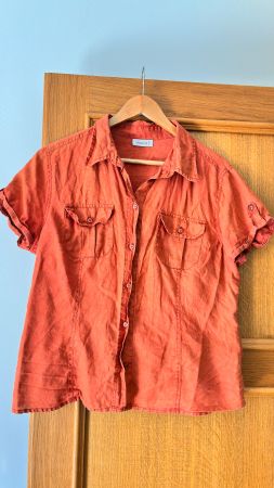 Damen Bluse Yessica C&A rostrot kurzarm guter Zustand