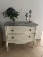 Kommode weiss mit Ornamenten 2 Schubladen Shabby Chic
