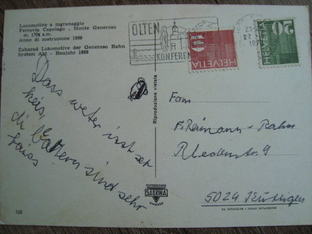 Cartoline postali: MG Monte Generoso Dampflok No. 2 System Abt – Usato da Thun venduto da Abigboss 1