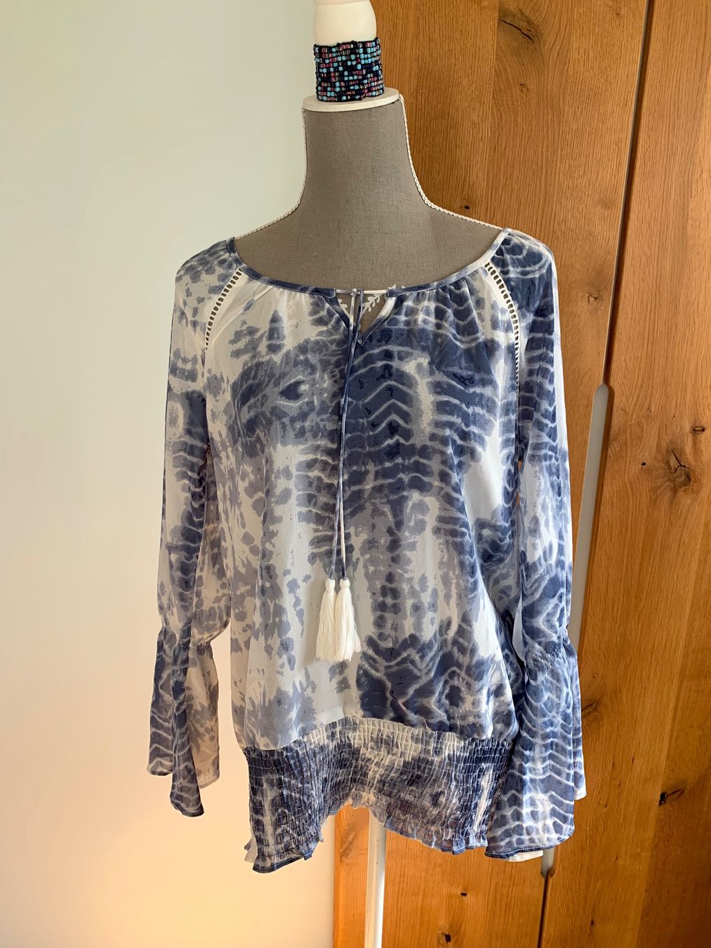 Camicette: Wunderschöne edle leicht transparente Bluse blau/weiss Gr. M – Nuovo (secondo la descrizione) da Meiringen venduto da magnooliaa 1