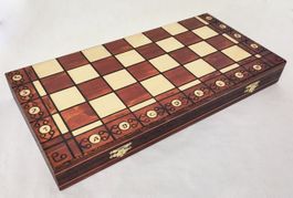 Schach-Set aus Holz (Brett mit Figuren, König ca. 10cm)