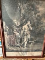 Kupferstich Agar renvoyee Abraham gerahmt gebraucht 63/46 cm