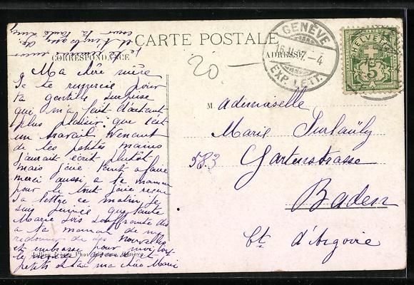 Ansichtskarten: AK Genève, Les Quais, 1907 – Gebraucht aus Berlin von bartko-reher 1