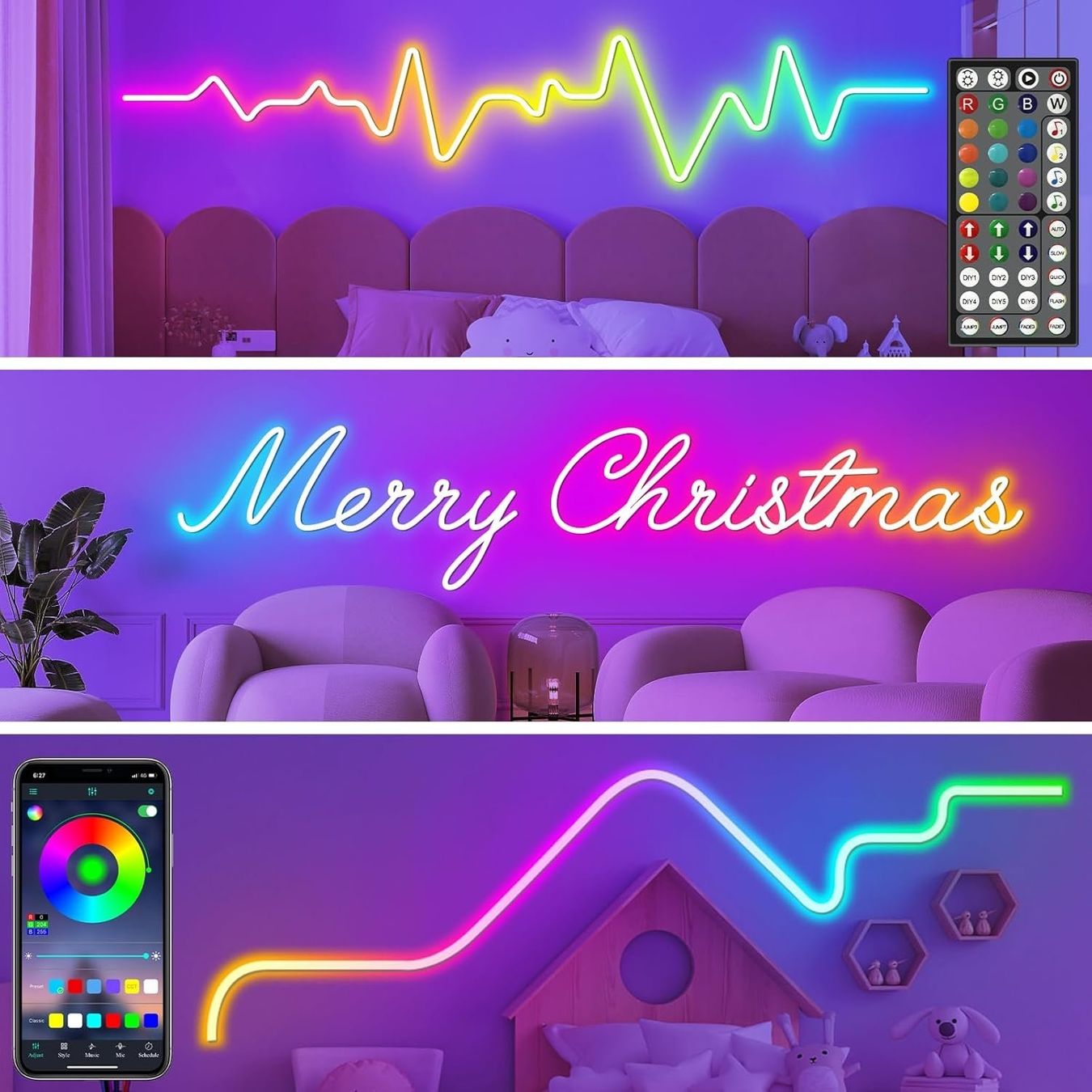 Ghirlande e barre luminose: 6m Neon RGB LED Strip, App – Nuovo e nell'imballaggio originale da Nuglar venduto da SmartLiving24