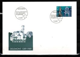 1989 / FDC / Werbemarke - 700 Jahre Stadt Delémont