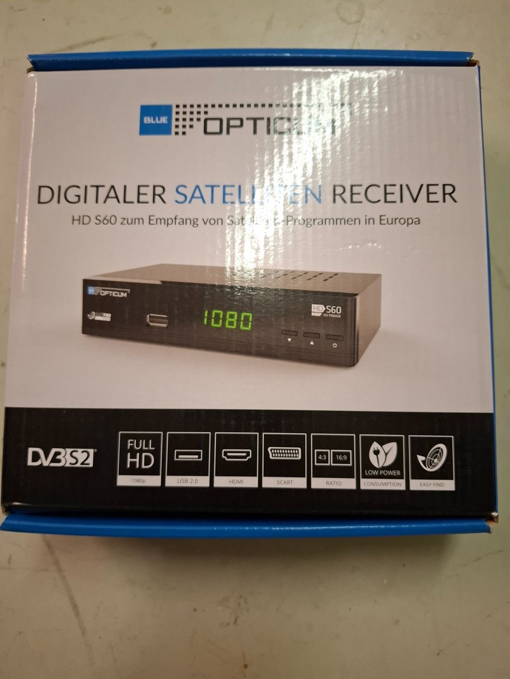 Ricevitori: Digitaler Satelliten Receiver Blue Opticum S60 HD – Usato da Steinach venduto da Gauto