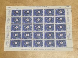 Briefmarkenbogen ungestempelt 1965 (Schweiz, UIT-Jubiläum)