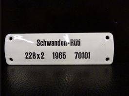 KLEINES ALTES EMAILSCHILD SCHWANDEN