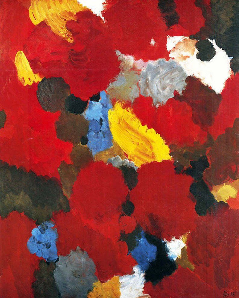 Grafica & Litografie: Ernst Wilhelm Nay "Gelbfeder in Rot" KUNSTDRUCK – Usato da Nennigkofen venduto da Schamane75 1