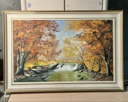 Big Autumn Landscape Oil Painting - signed by muller