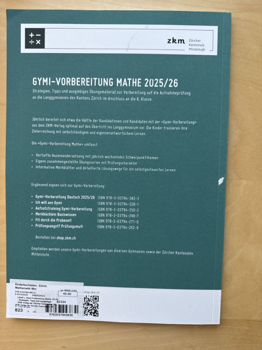 Libri: Gymi Vorbereitung Mathe von zkm – Nuovo e nell'imballaggio originale da Birmensdorf ZH venduto da Orion999 1