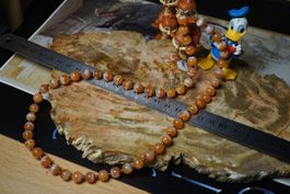 Karneol  Kugel Lange    Kette mit Silber Verschluss