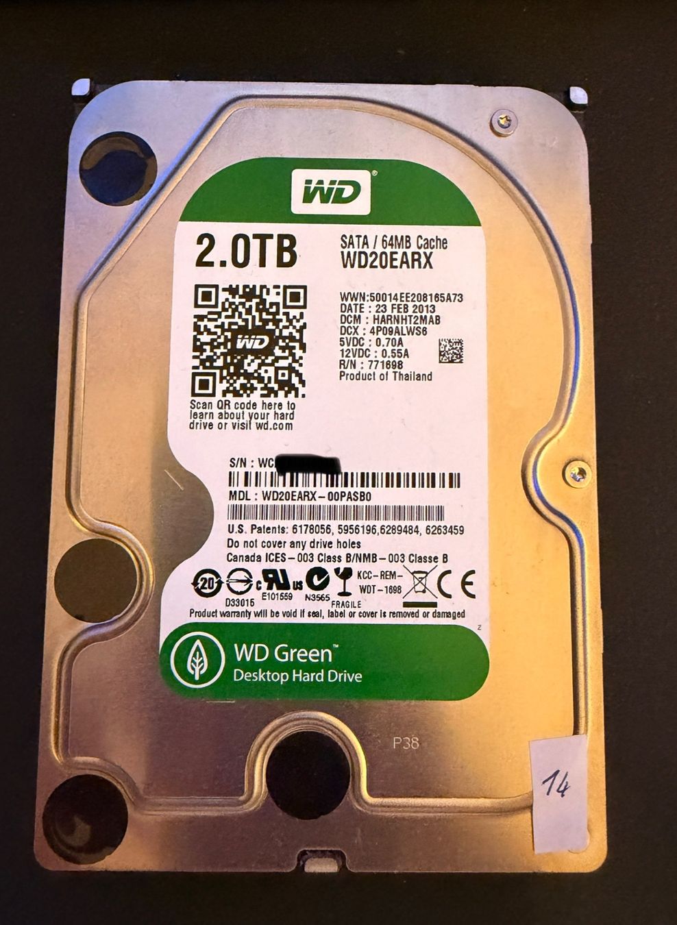 Western Digital Dischi rigidi: WD Green 2TB Festplatte HDD – Usato da Winterthur venduto da R2D_Y7C