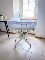 Berceau couffin en osier VINTAGE support pliant roulettes