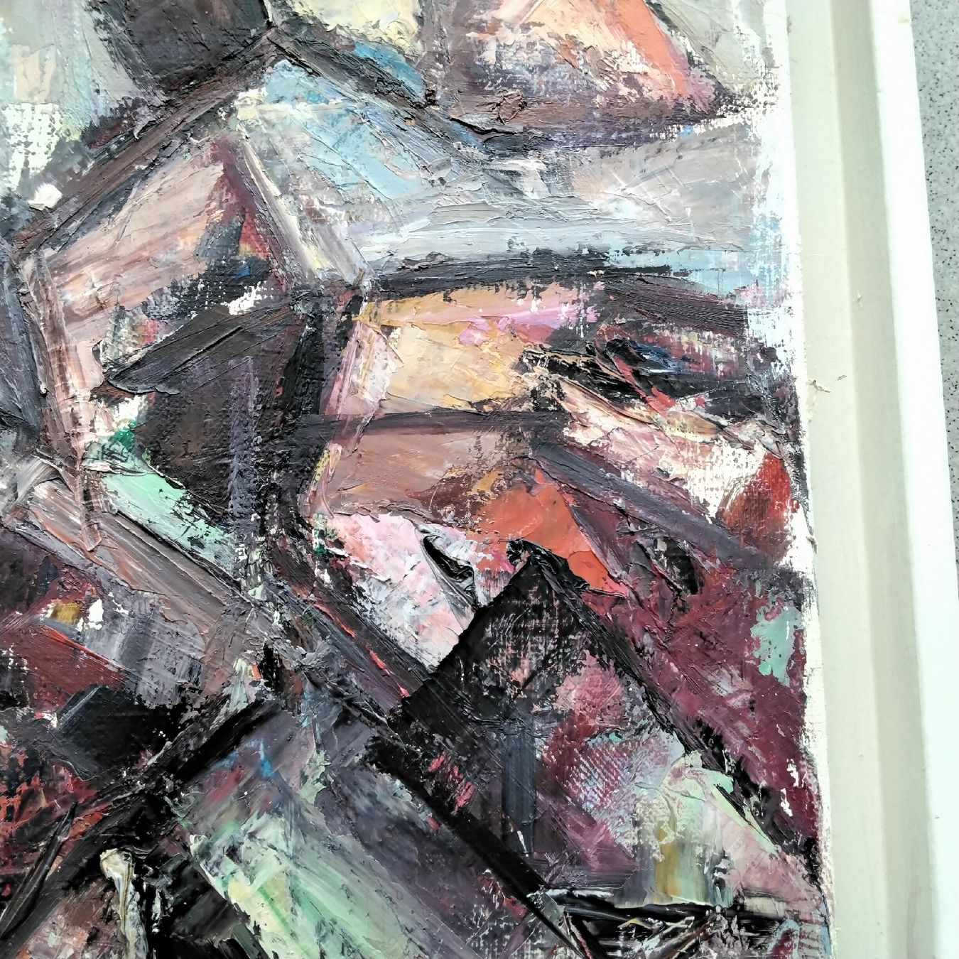 Dipinti: Abstraktes Ölgemälde, Blumen, gerahmt – Usato da Rothenburg venduto da utrillo 9